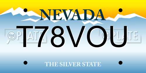 T78VOU Nevada License Plate