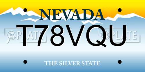 T78VQU Nevada License Plate