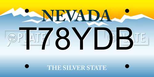 T78YDB Nevada License Plate