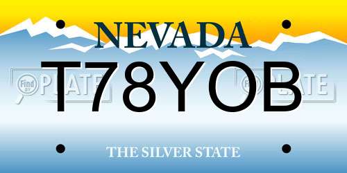 T78YOB Nevada License Plate