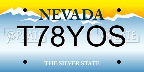 T78YOS Nevada License Plate