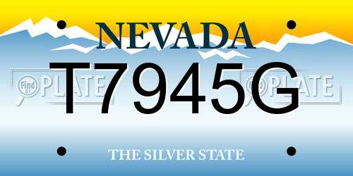 T7945G Nevada License Plate