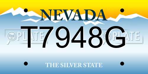 T7948G Nevada License Plate