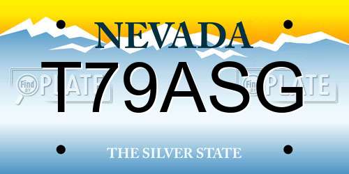 T79ASG Nevada License Plate