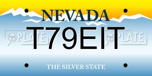 T79EIT Nevada License Plate