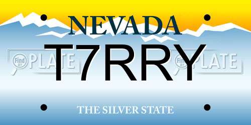 T7RRY Nevada License Plate