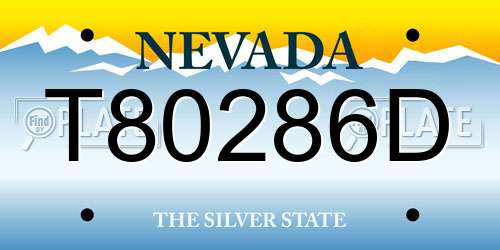 T80286D Nevada License Plate