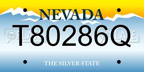 T80286Q Nevada License Plate