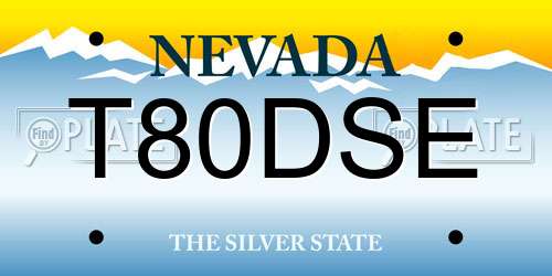 T80DSE Nevada License Plate