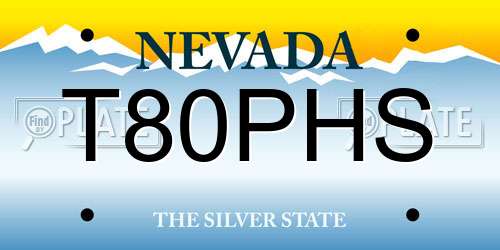 T80PHS Nevada License Plate