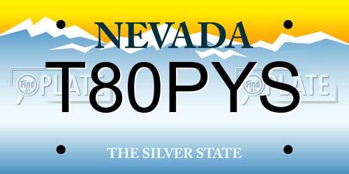 T80PYS Nevada License Plate