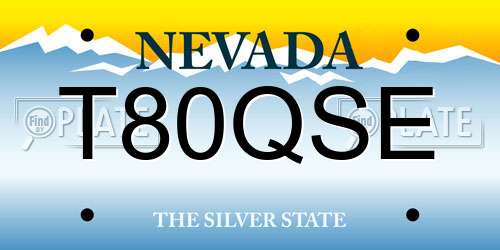 T80QSE Nevada License Plate