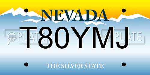 T80YMJ Nevada License Plate