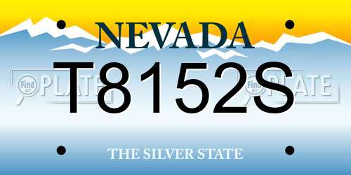 T8152S Nevada License Plate