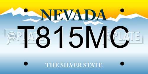 T815MC Nevada License Plate
