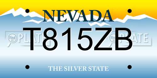 T815ZB Nevada License Plate