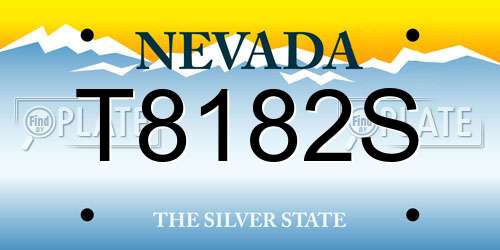 T8182S Nevada License Plate