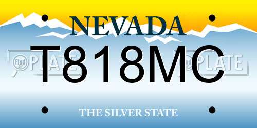 T818MC Nevada License Plate