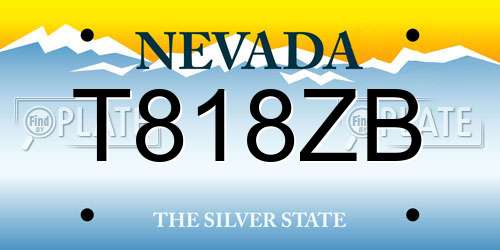 T818ZB Nevada License Plate