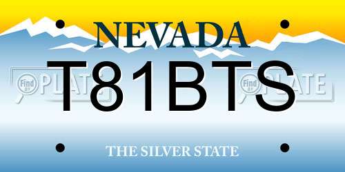 T81BTS Nevada License Plate