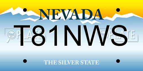 T81NWS Nevada License Plate