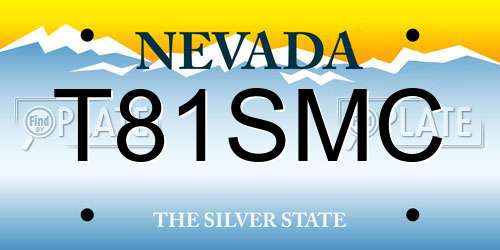 T81SMC Nevada License Plate
