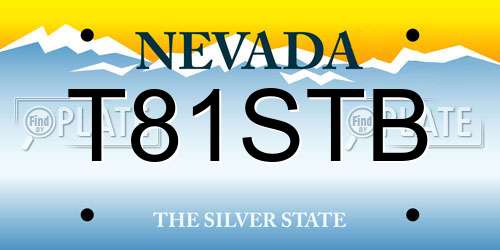 T81STB Nevada License Plate