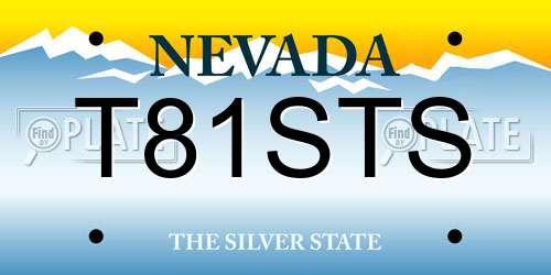 T81STS Nevada License Plate