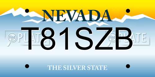 T81SZB Nevada License Plate
