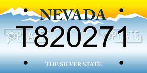 T820271 Nevada License Plate