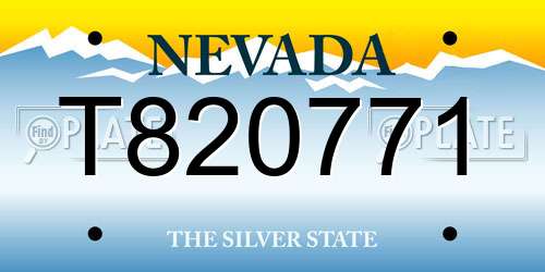 T820771 Nevada License Plate