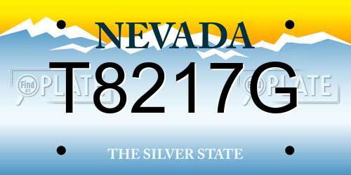 T8217G Nevada License Plate