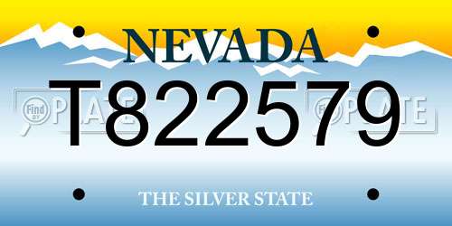 T822579 Nevada License Plate