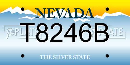 T8246B Nevada License Plate