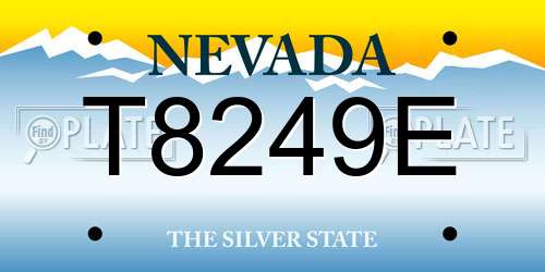 T8249E Nevada License Plate