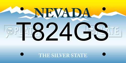 T824GS Nevada License Plate