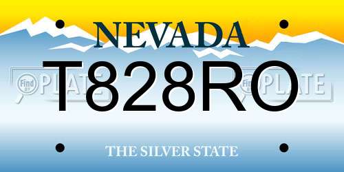 T828RO Nevada License Plate