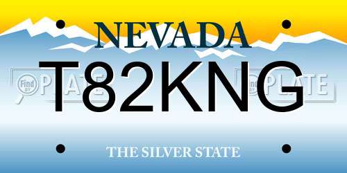T82KNG Nevada License Plate