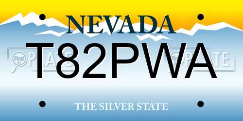 T82PWA Nevada License Plate