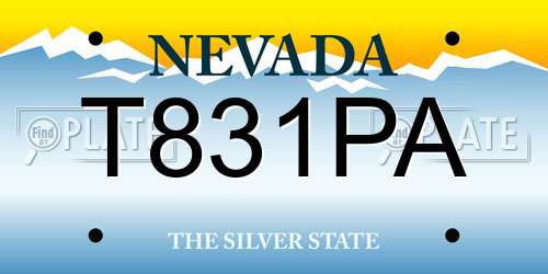 T831PA Nevada License Plate
