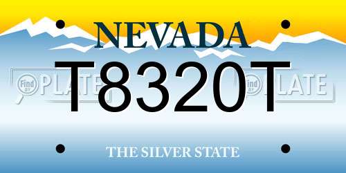 T8320T Nevada License Plate