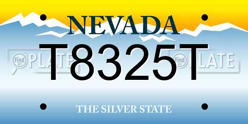 T8325T Nevada License Plate