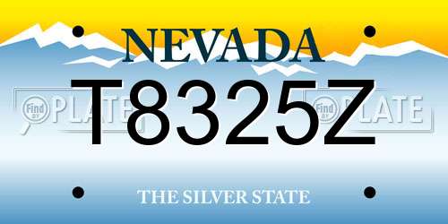 T8325Z Nevada License Plate