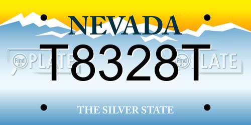 T8328T Nevada License Plate