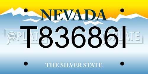 T83686I Nevada License Plate