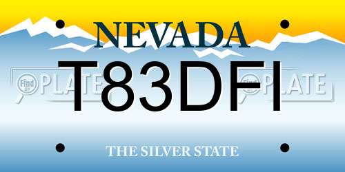 T83DFI Nevada License Plate