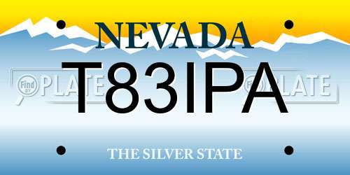 T83IPA Nevada License Plate
