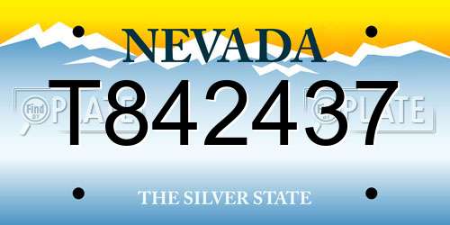 T842437 Nevada License Plate