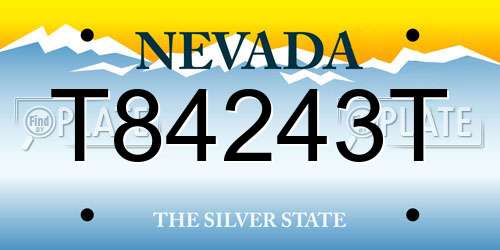 T84243T Nevada License Plate