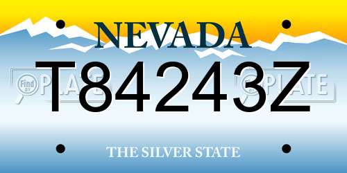 T84243Z Nevada License Plate